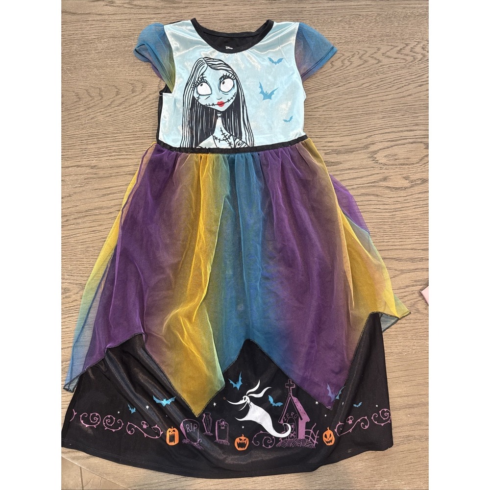 DISNEY Girls Nightgown EUC Pajamas Sz 8 Sally Nightmare Before Christmas Costume